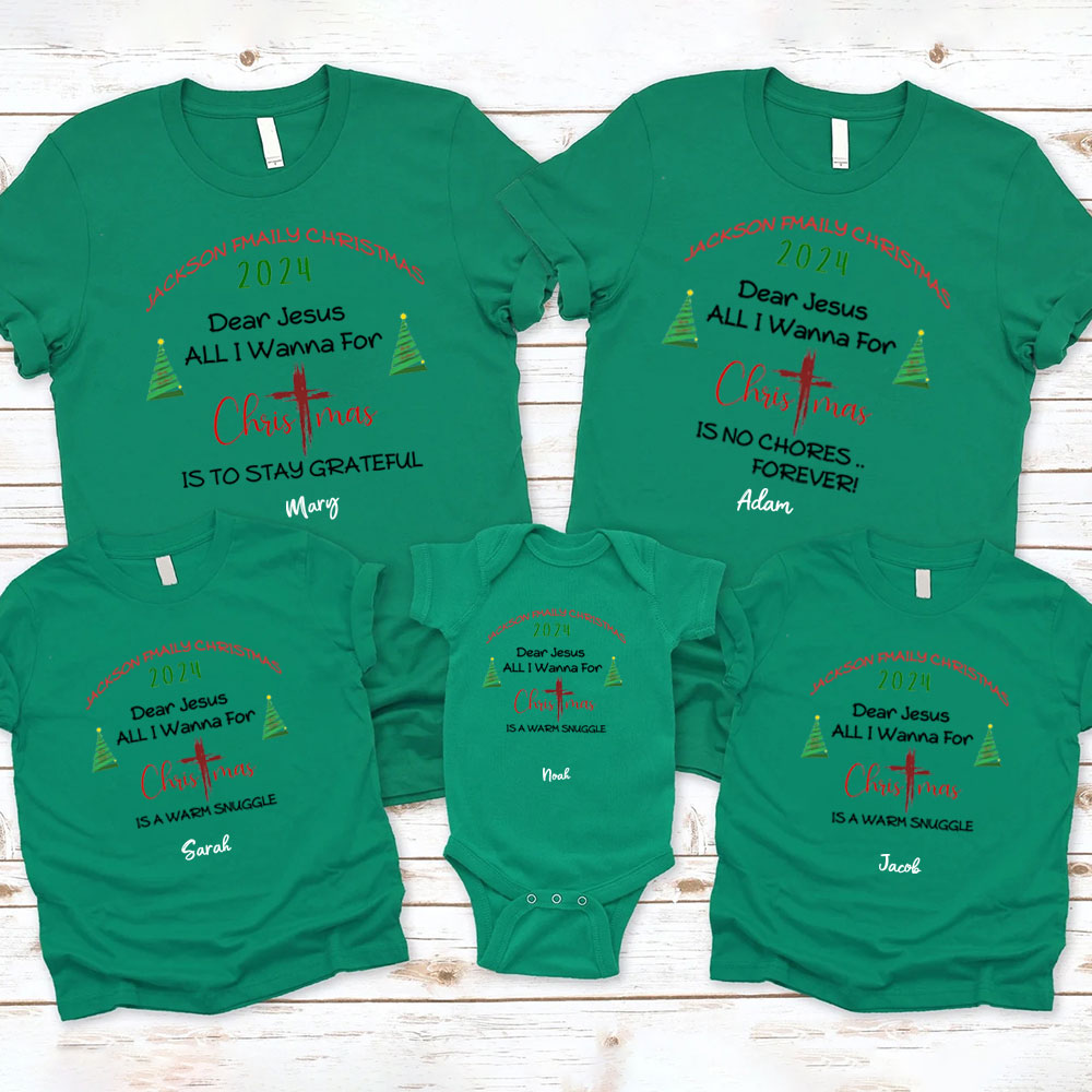 Personalized Dear Jesus All I Wanna Is Christian Family Matching Shirts