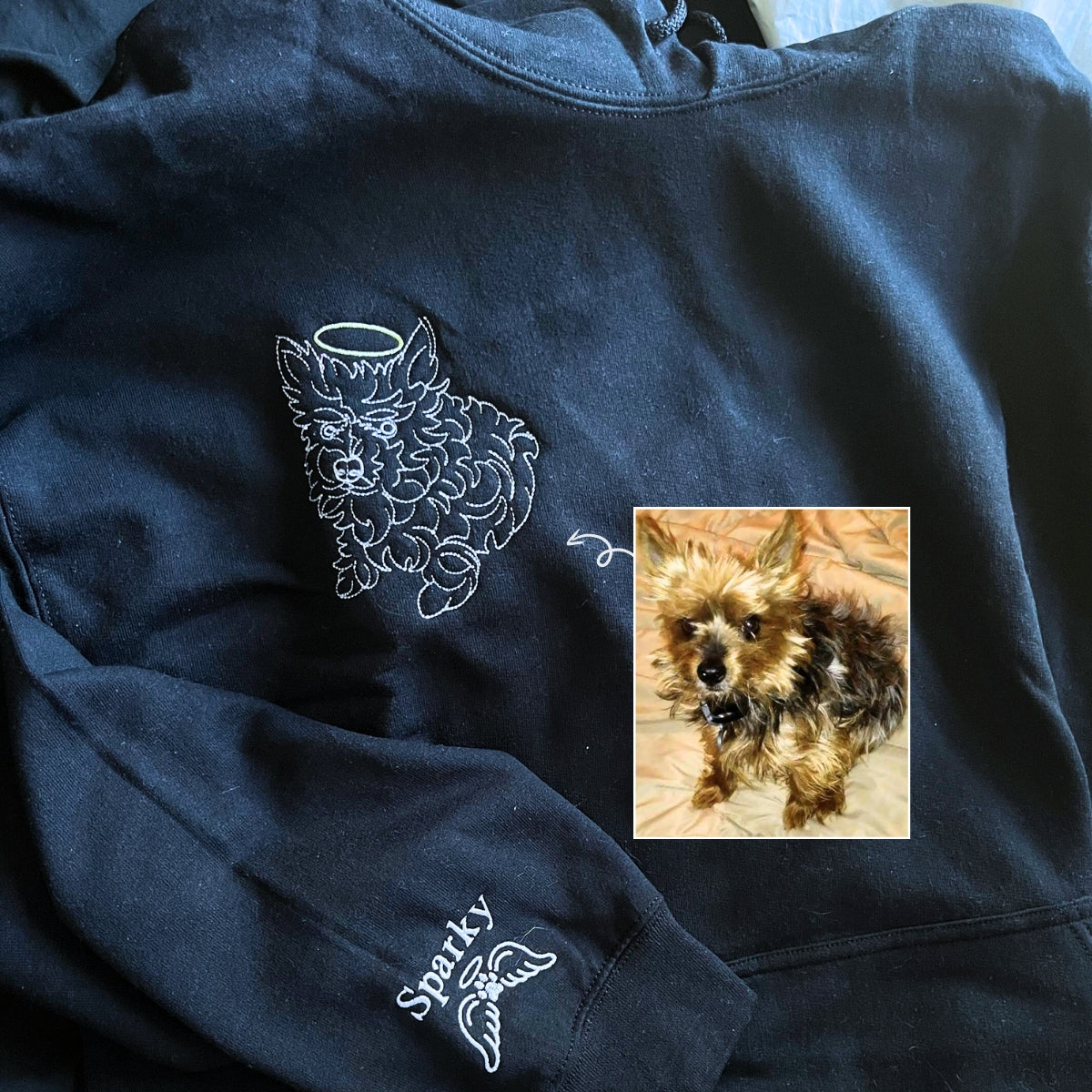 Custom Embroidered Dog Memorial Sweatshirt from Photo | Gifts for Pet Lovers