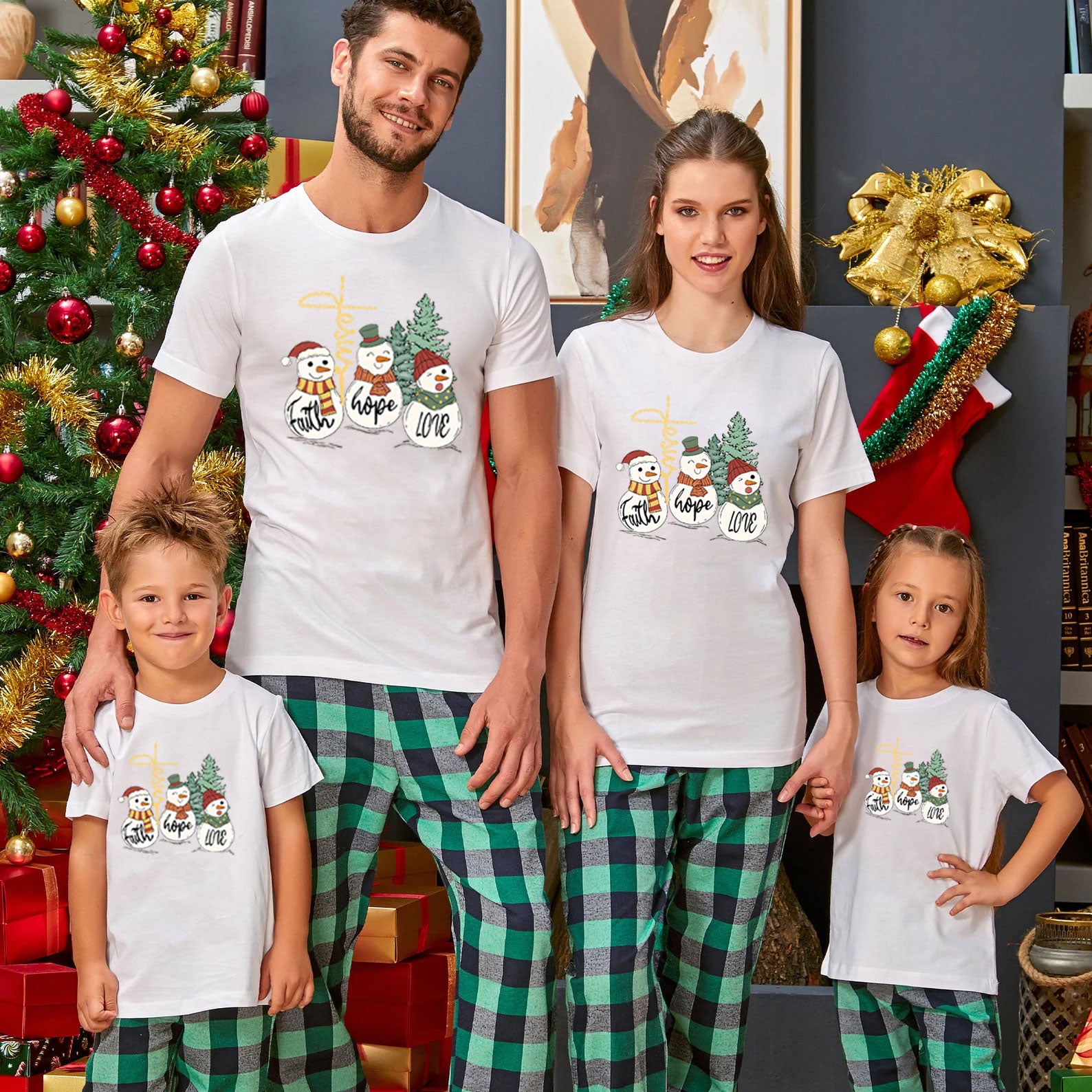 Personalized Faith Hope Love Christmas Family Matching Shirts