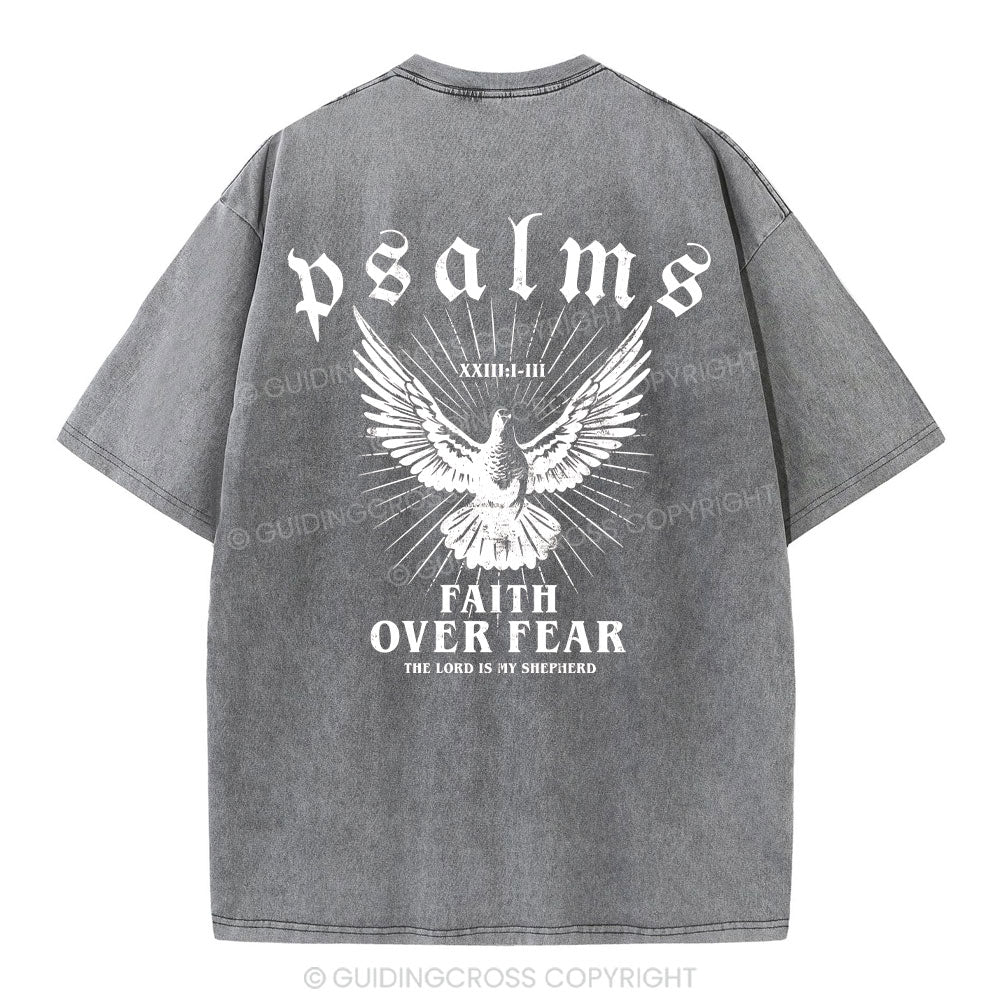 Faith Over Fear Christian Washed T-Shirt