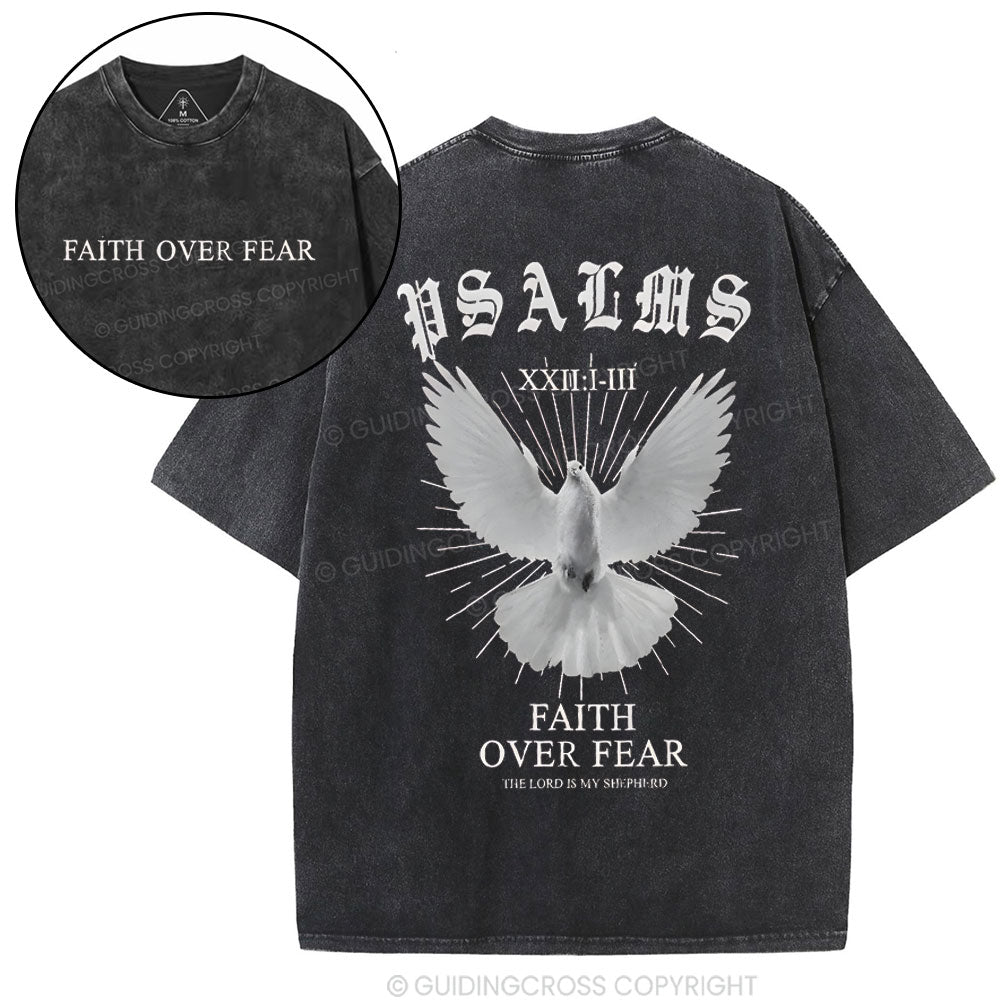 Faith Over Fear Christian Washed T-Shirt