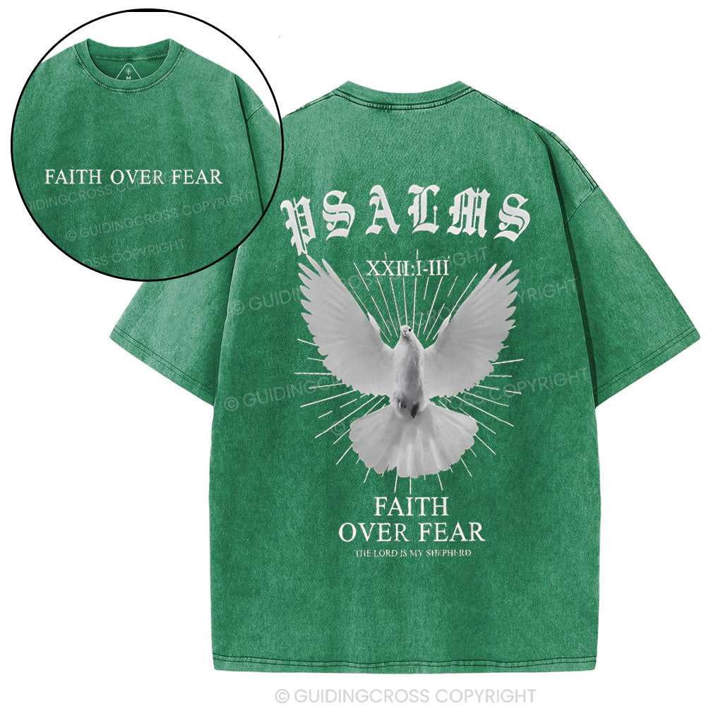 Faith Over Fear Christian Washed T-Shirt