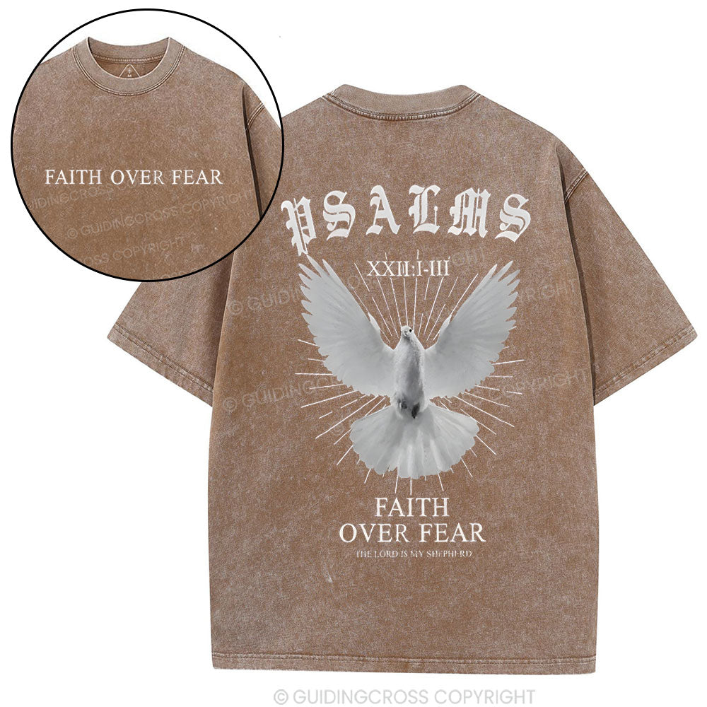 Faith Over Fear Christian Washed T-Shirt