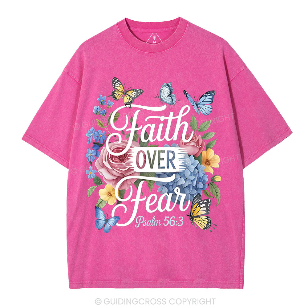 Faith Over Fear Christian Washed T-Shirt