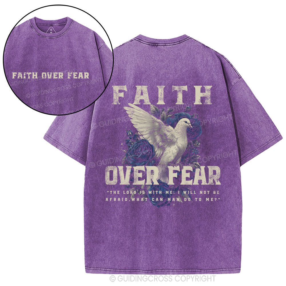 Faith Over Fear Christian Washed T-Shirt