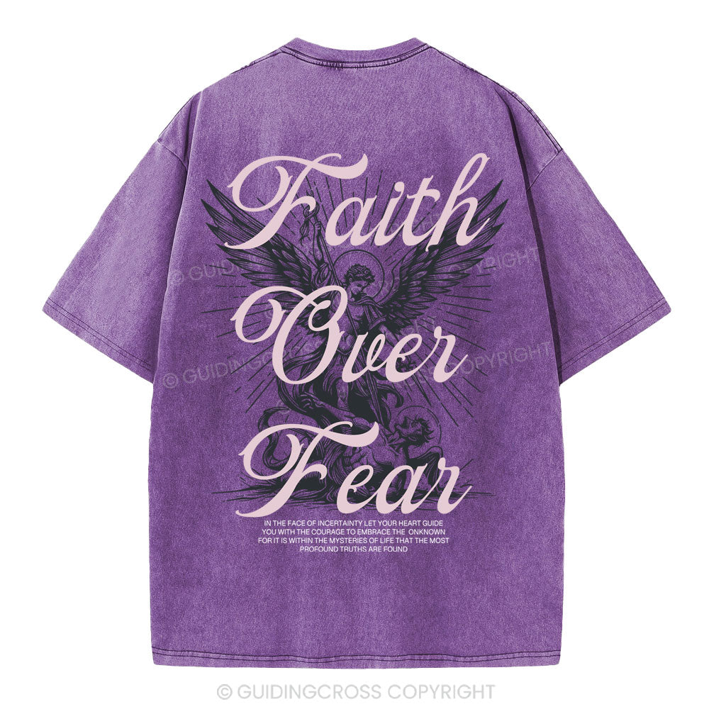 Faith Over Fear Christian Washed T-Shirt