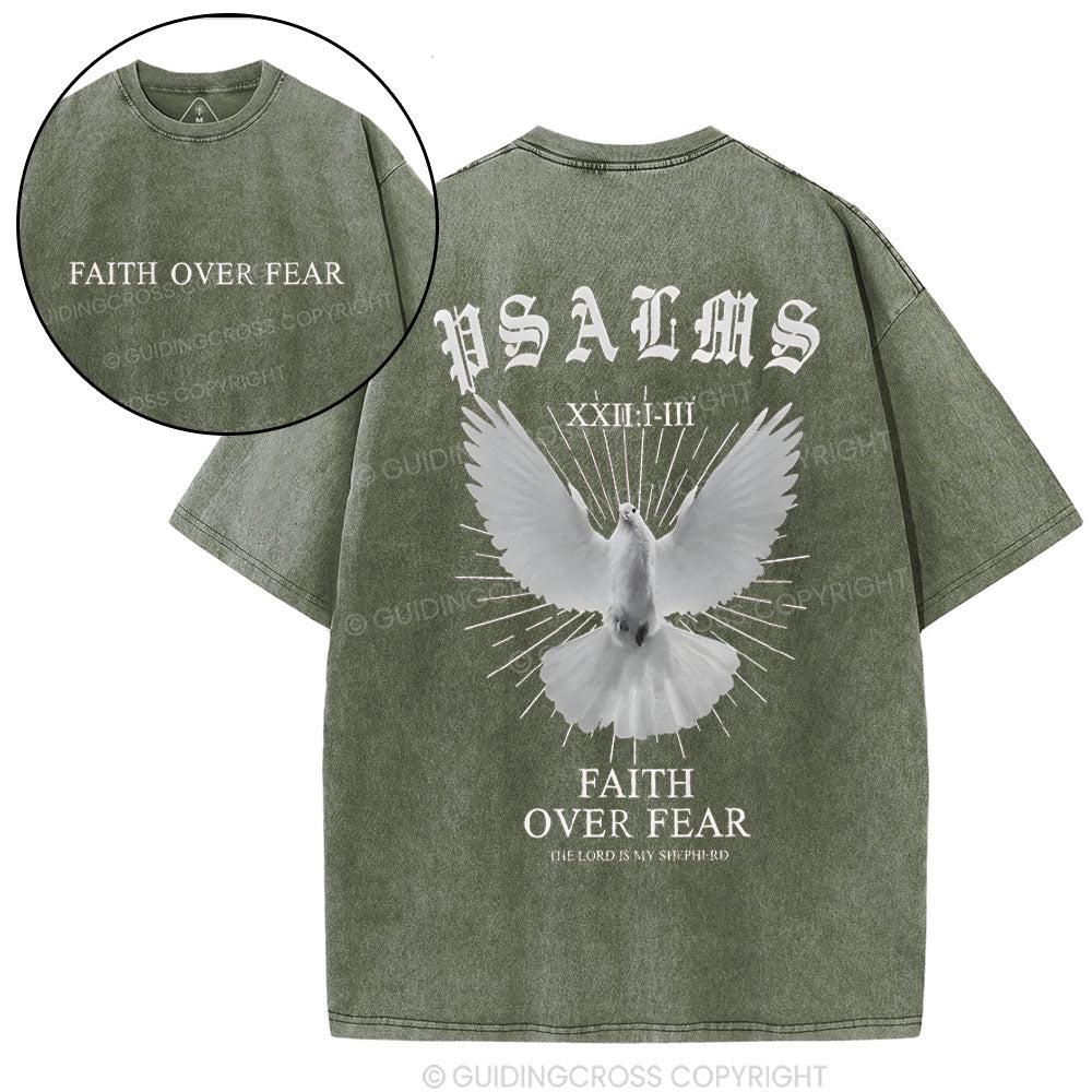 Faith Over Fear Christian Washed T-Shirt