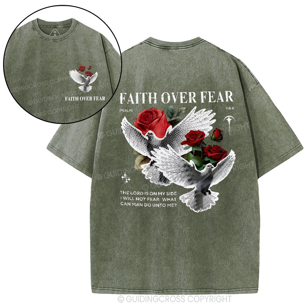 Faith Over Fear Christian Washed T-Shirt