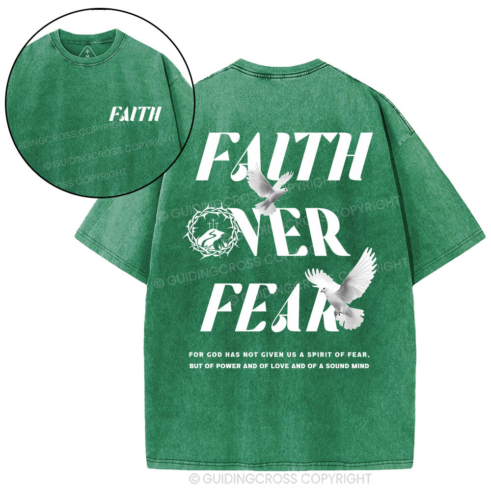 Faith Over Fear Christian Washed T-Shirt