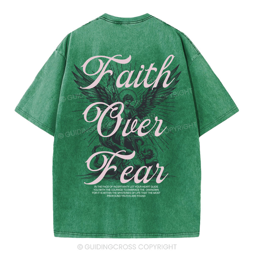 Faith Over Fear Christian Washed T-Shirt