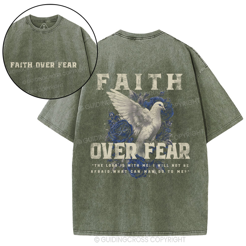 Faith Over Fear Christian Washed T-Shirt