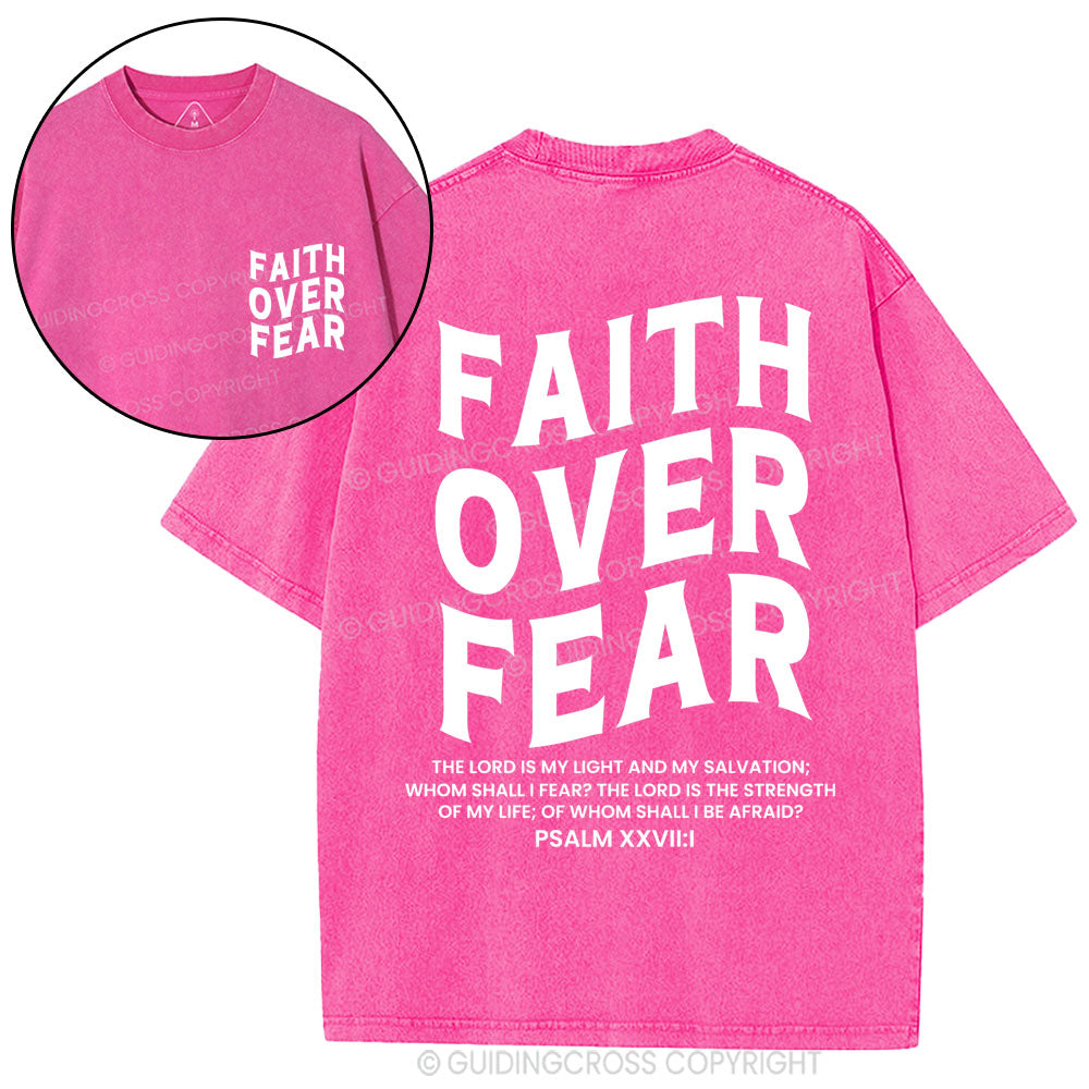 Faith Over Fear Unisex Christian Washed T-Shirt