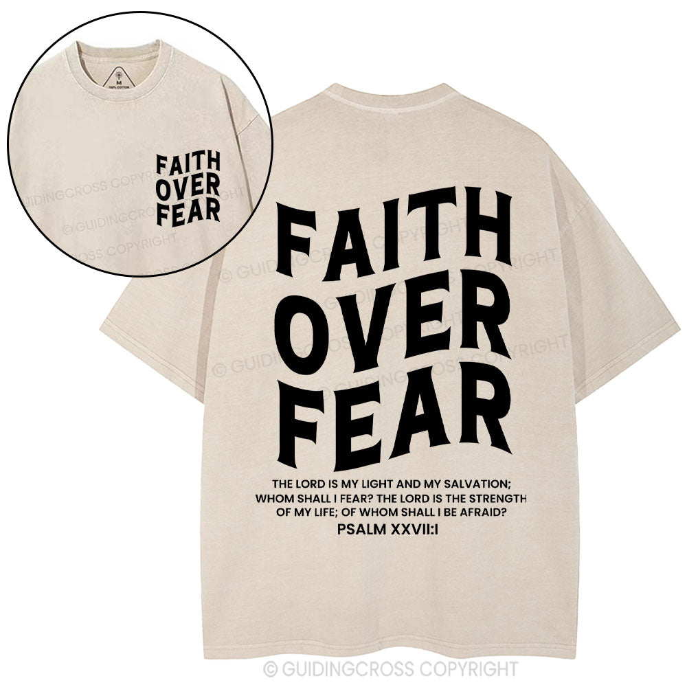 Faith Over Fear Unisex Christian Washed T-Shirt