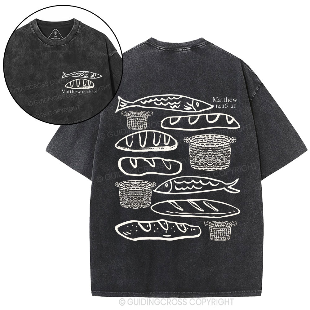 Fish & Loaves Christian Washed T-Shirt