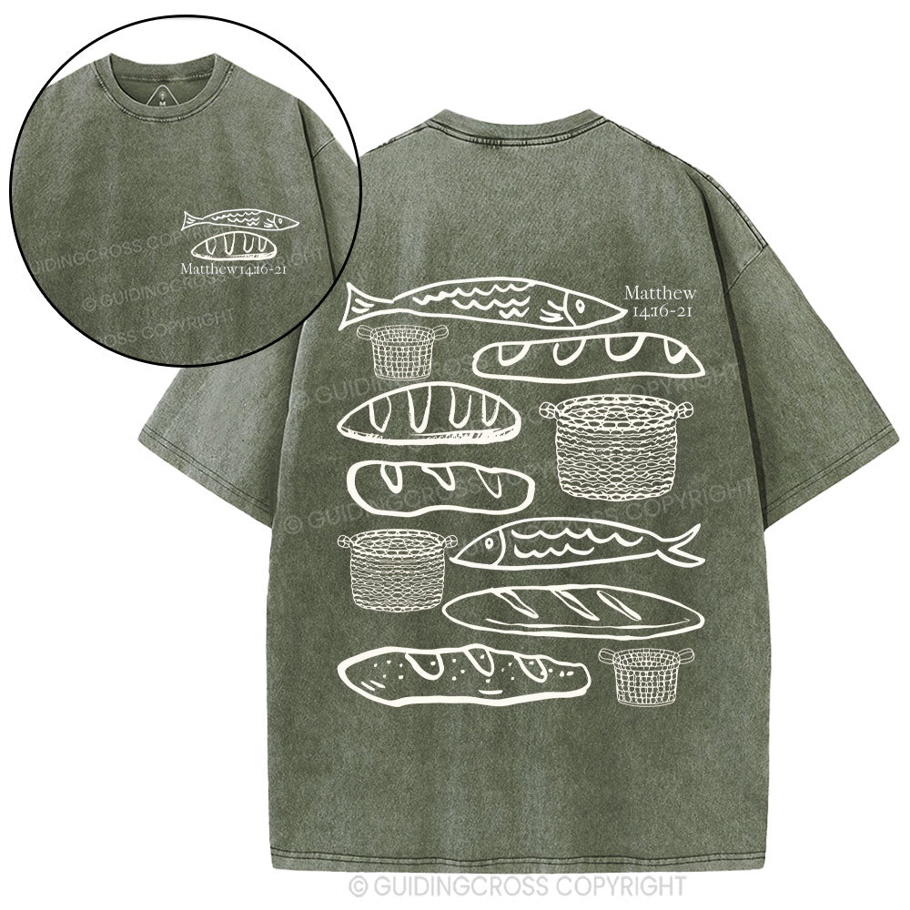 Fish & Loaves Christian Washed T-Shirt