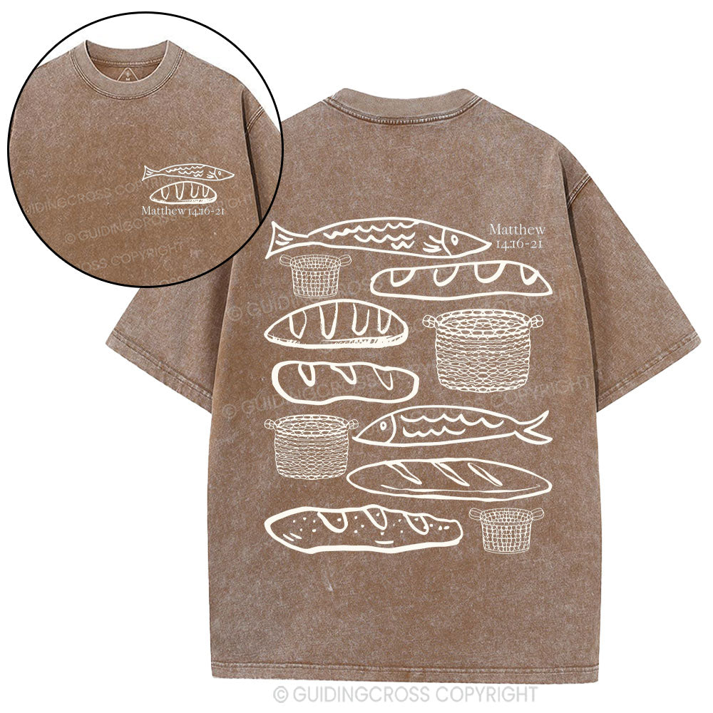 Fish & Loaves Christian Washed T-Shirt