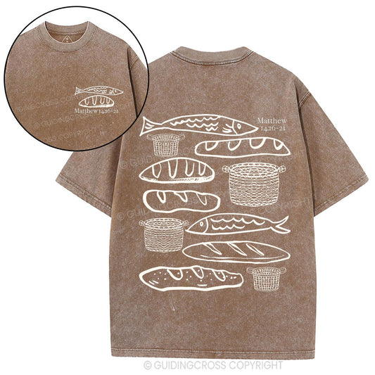Fish & Loaves Christian Washed T-Shirt