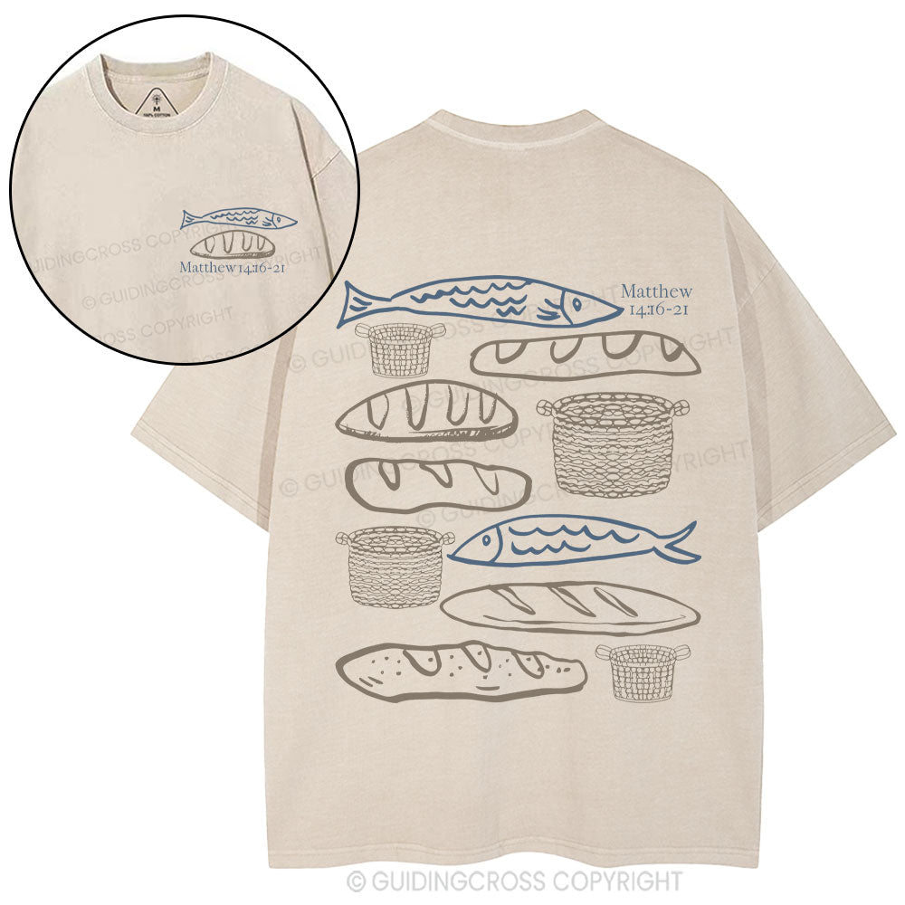 Fish & Loaves Christian Washed T-Shirt
