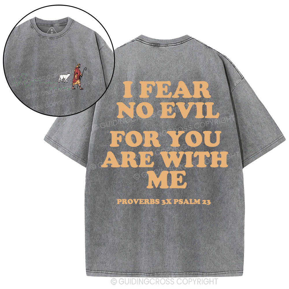 Follow Jesus Fear No Evil Christian Washed T-Shirt
