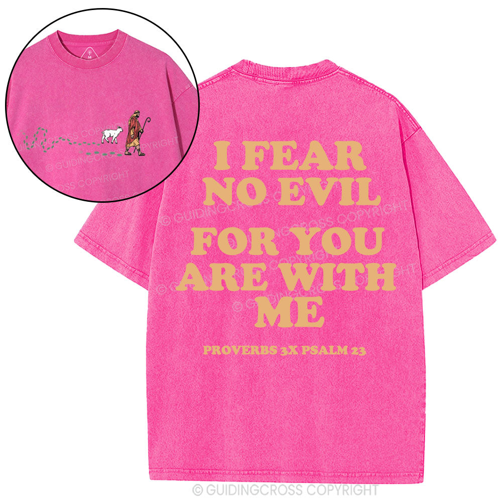 Follow Jesus Fear No Evil Christian Washed T-Shirt