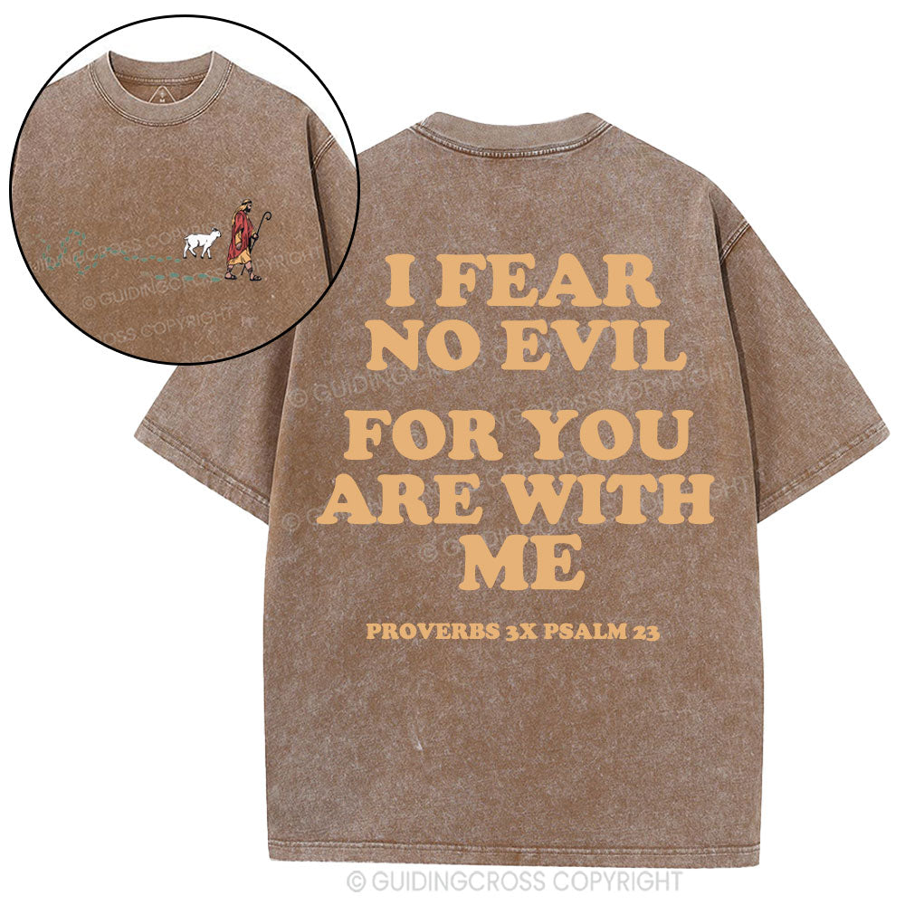 Follow Jesus Fear No Evil Christian Washed T-Shirt