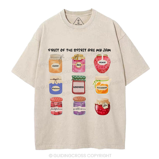 Fruit Of The Spirit Are My Jam Christian Washed T-Shirt