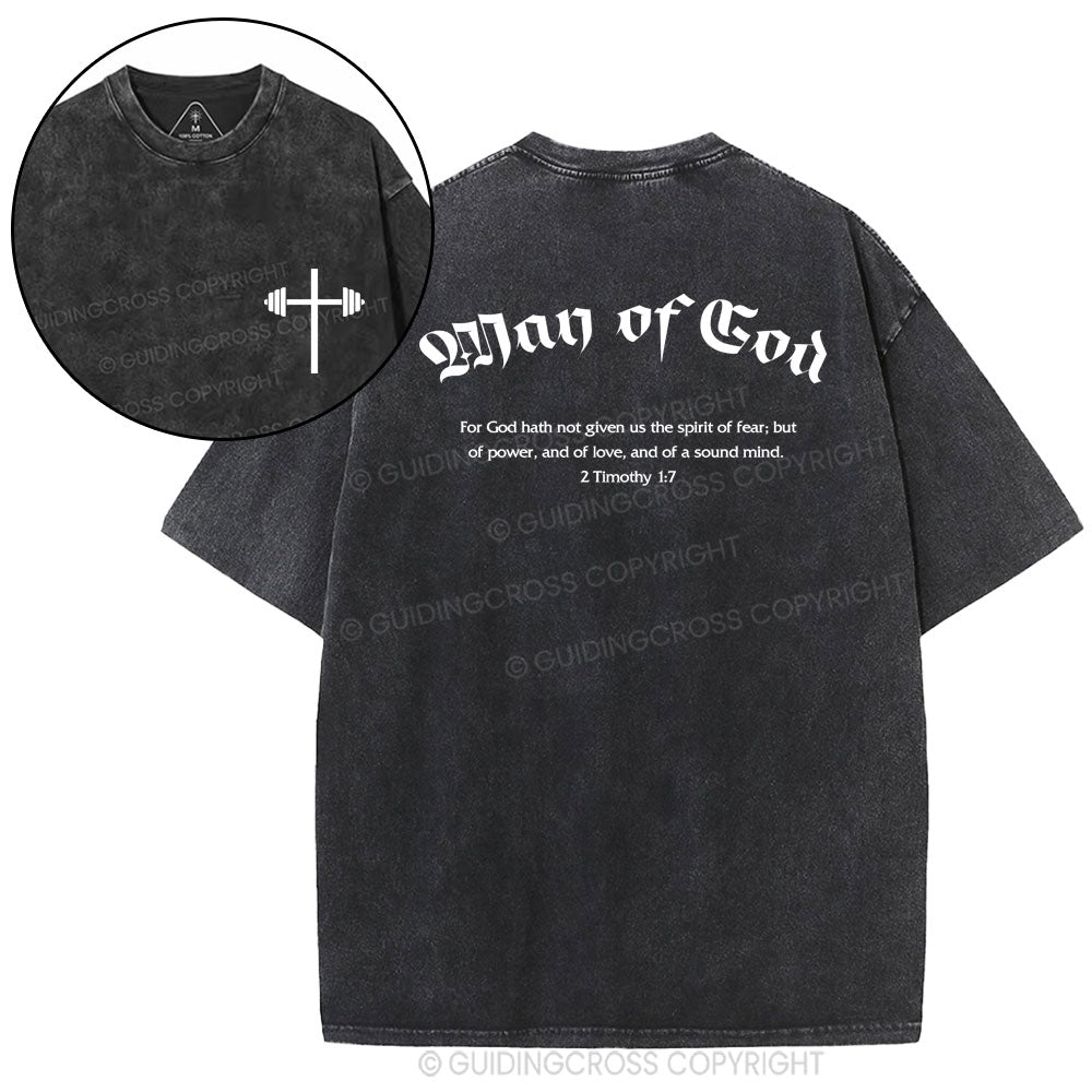 Man of God Christian Washed T-Shirt