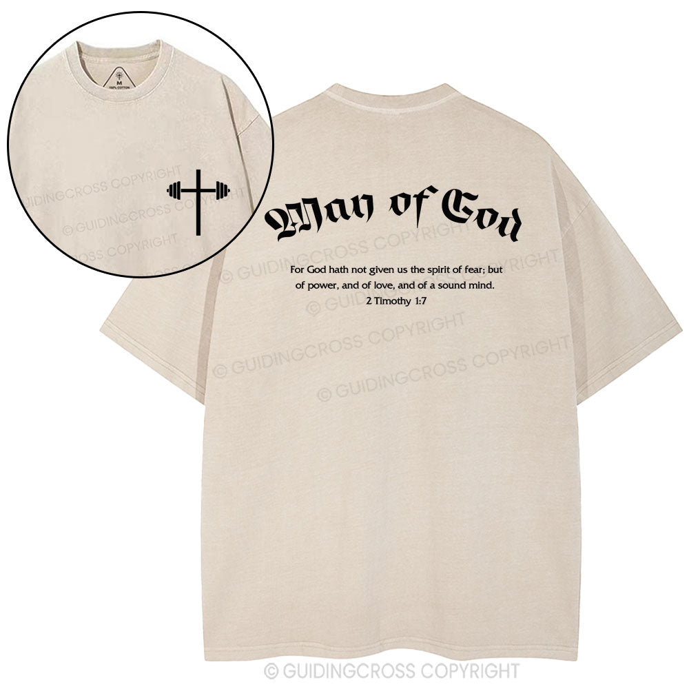 Man of God Christian Washed T-Shirt