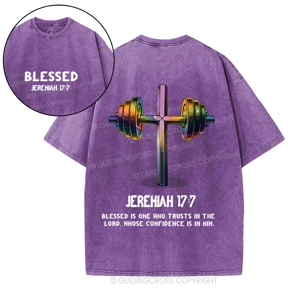 Blessed Is One Who Trusts In The Lord Christian Washed T-Shirt