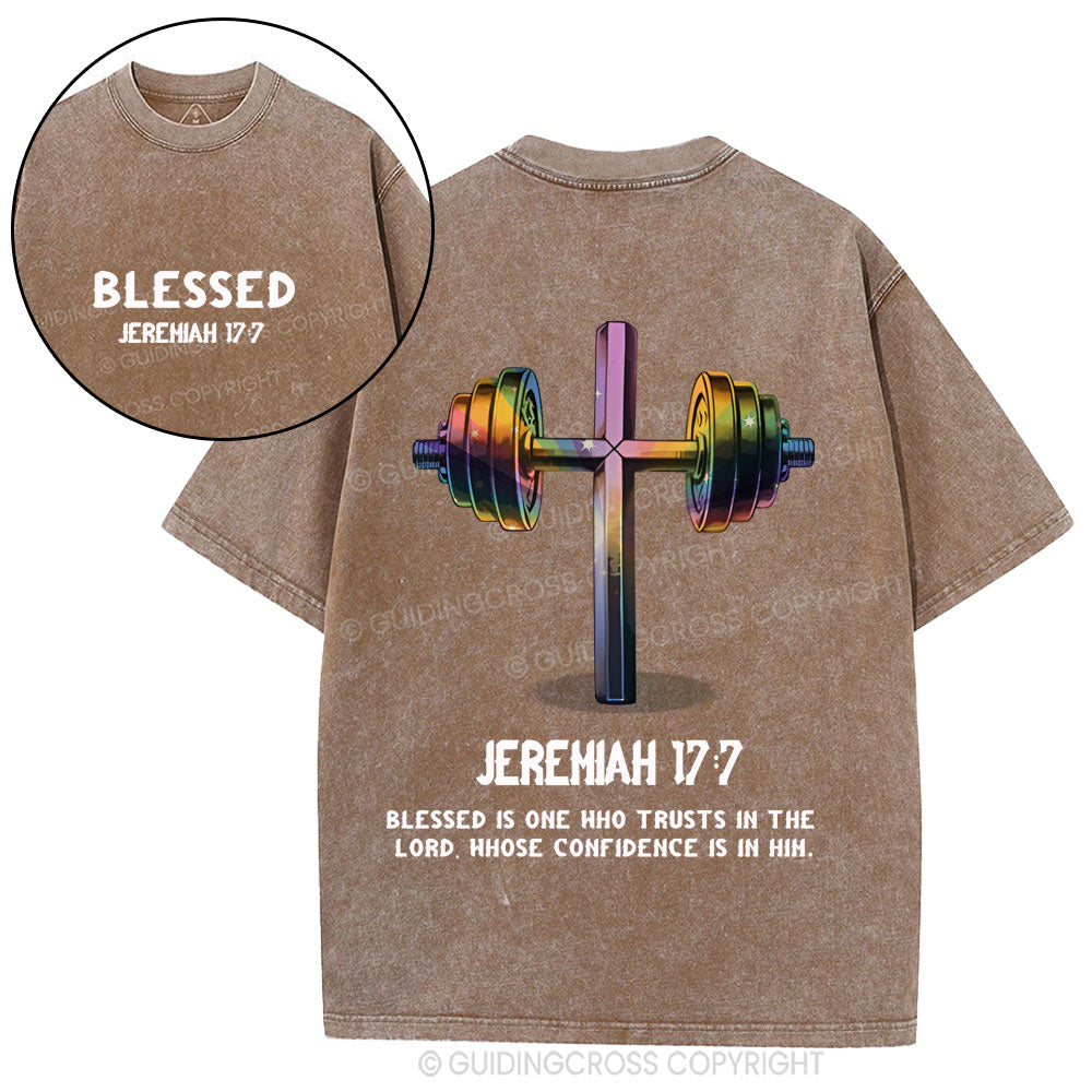 Blessed Is One Who Trusts In The Lord Christian Washed T-Shirt