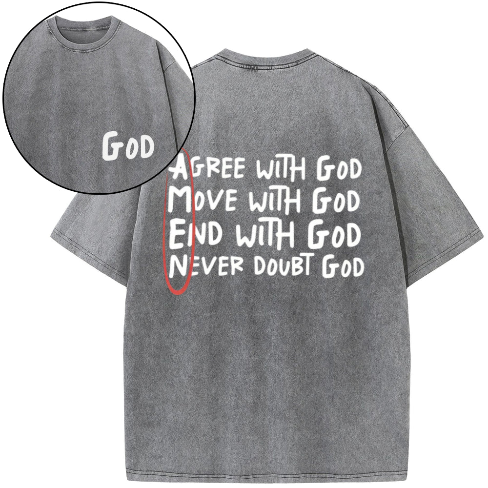 Amen Agree With God Christian Washed T-Shirt