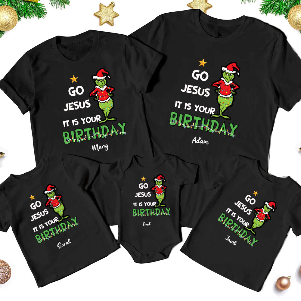 Personalized Go Jesus It Is Your Birthday Christmas Family Matching Shirts