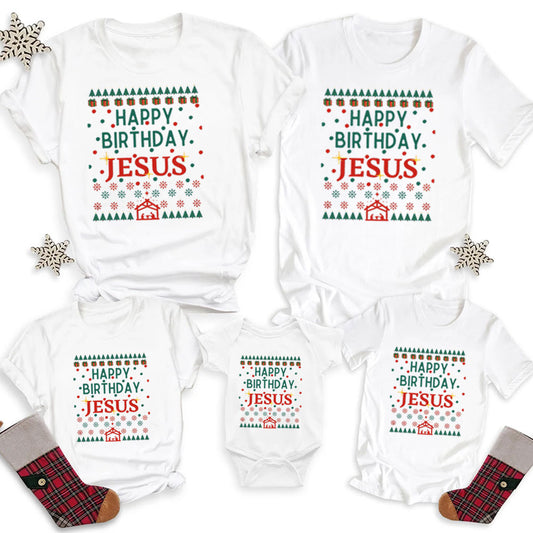 Happy Birthday Jesus Christmas Family Matching Shirts