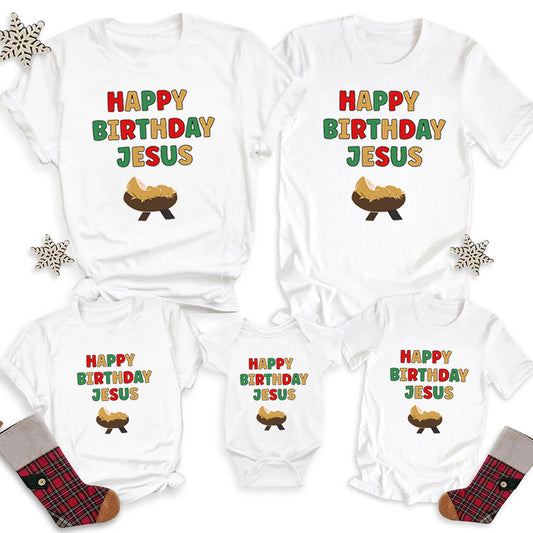 Happy Birthday Jesus Christmas Family Matching Shirts