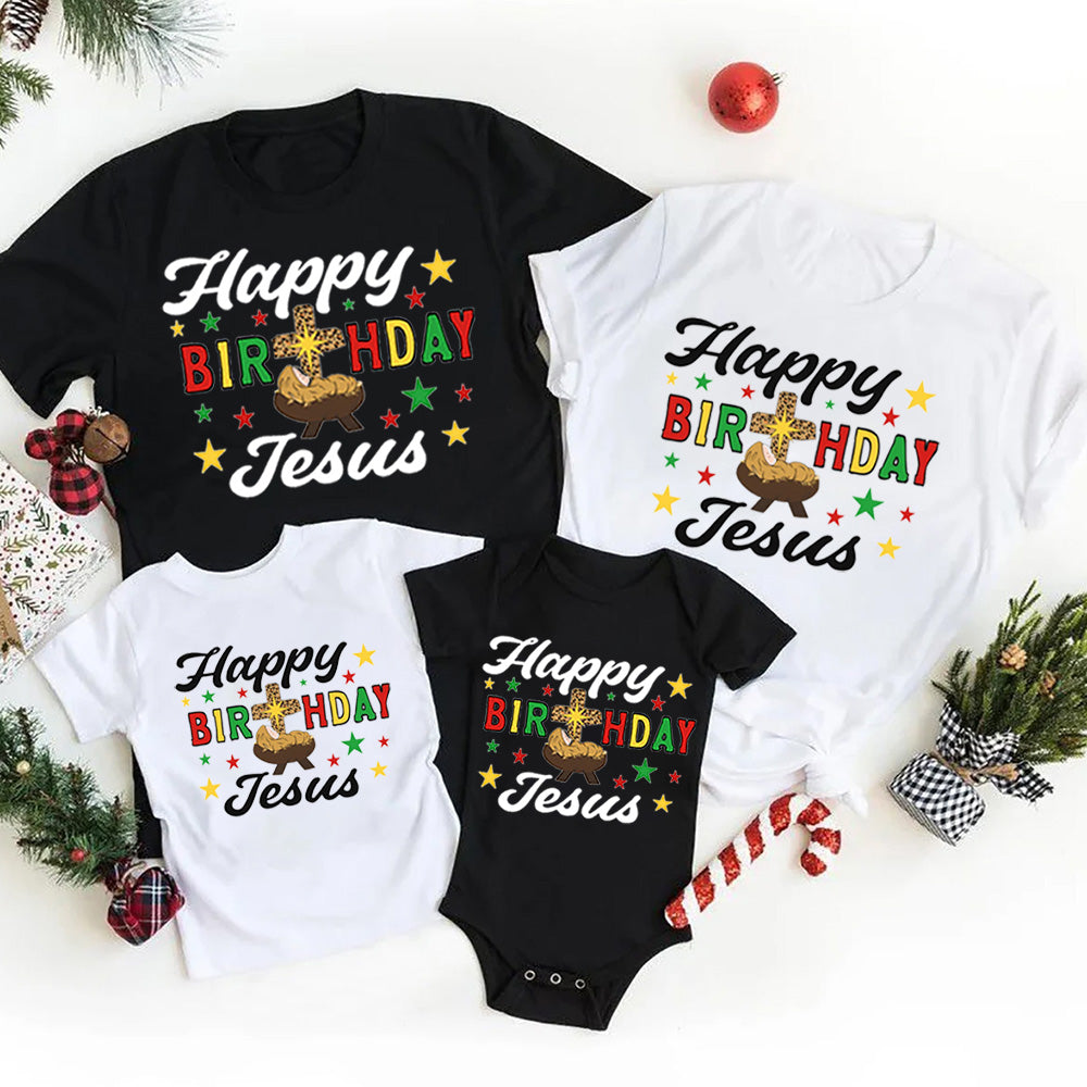 Happy Birthday Jesus Christmas Family Matching Shirts