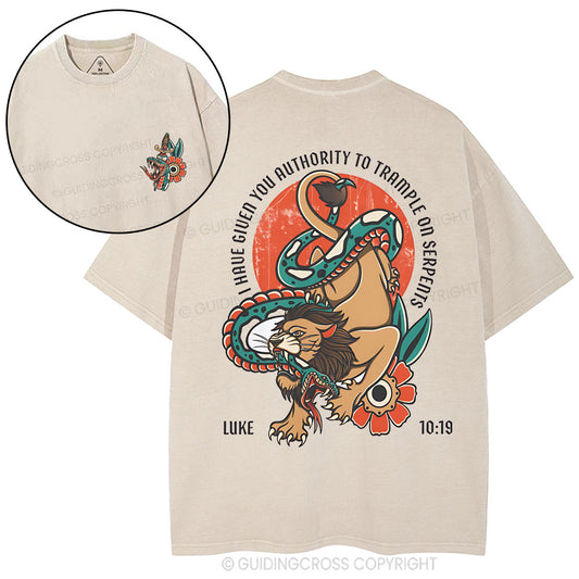 I Have Given You Authority Trample On Serpents Christian Washed T-Shirt