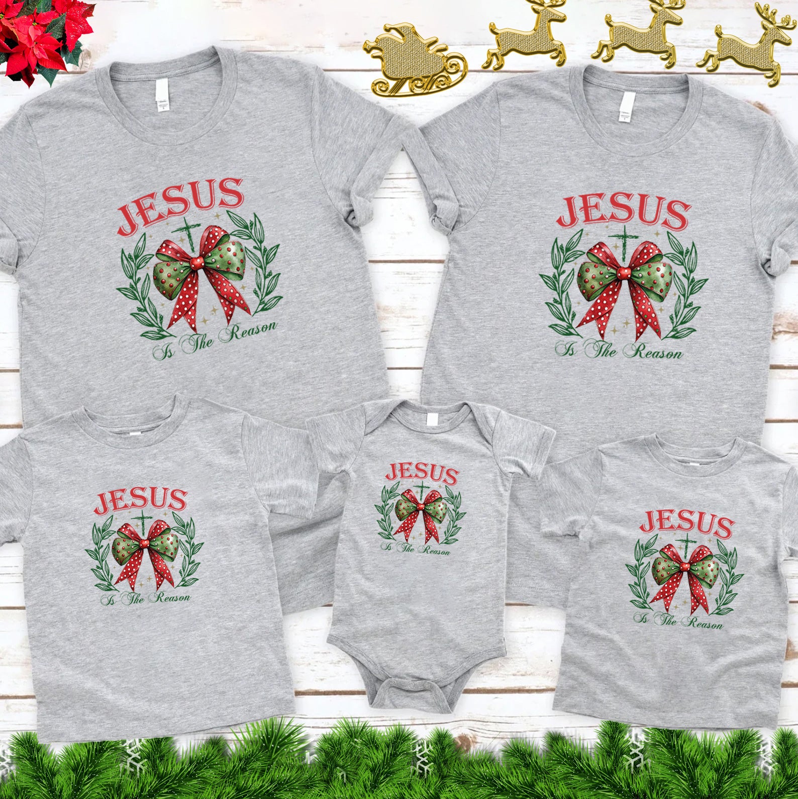 Personalized Jesus Christmas Family Matching Shirts
