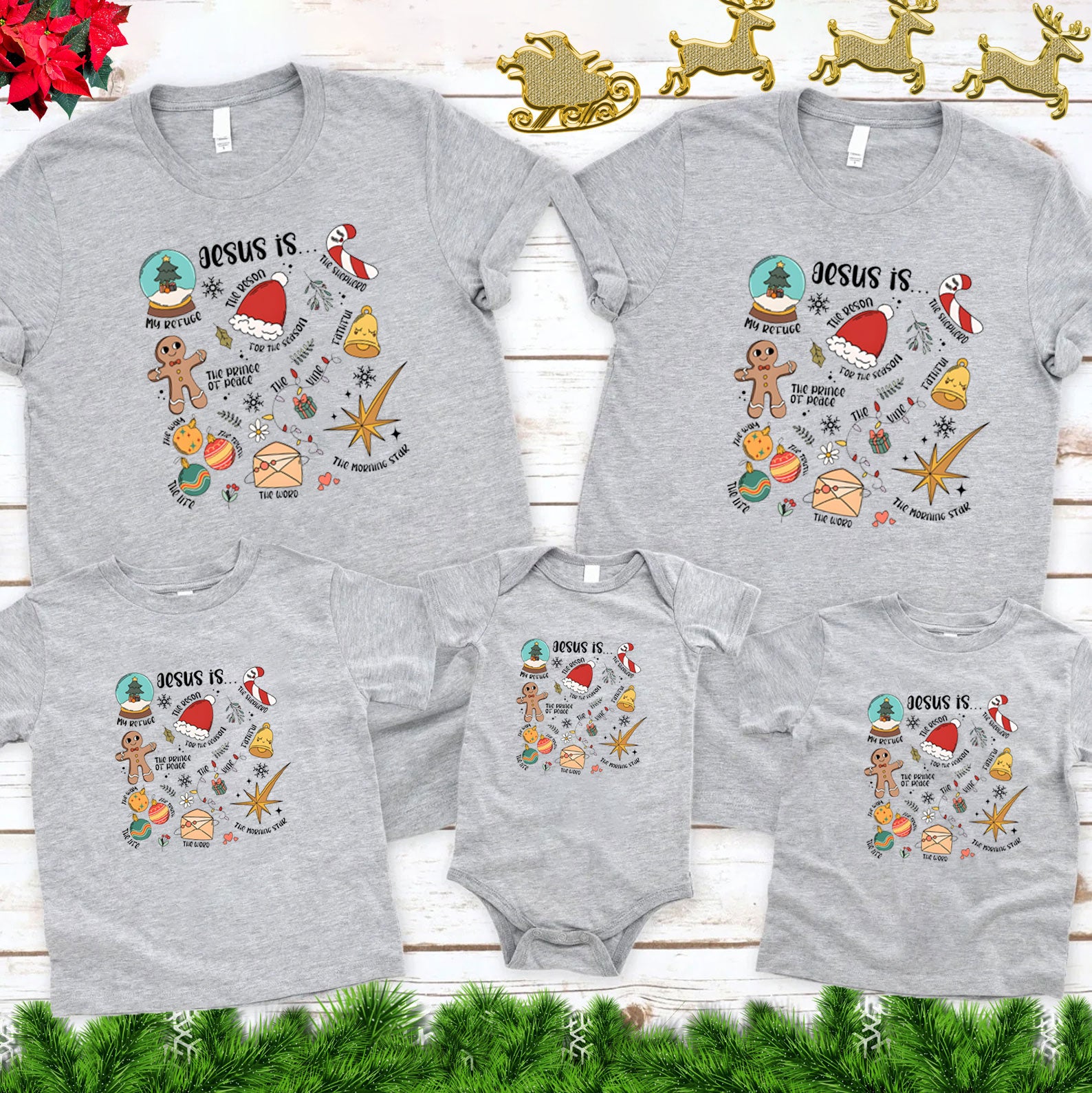 Personalized Jesus Is Christmas Family Matching Shirts