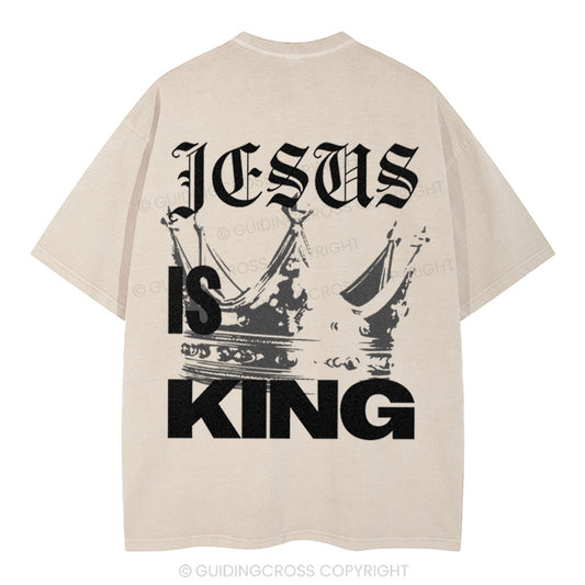 Jesus Is King Christian Washed T-Shirt