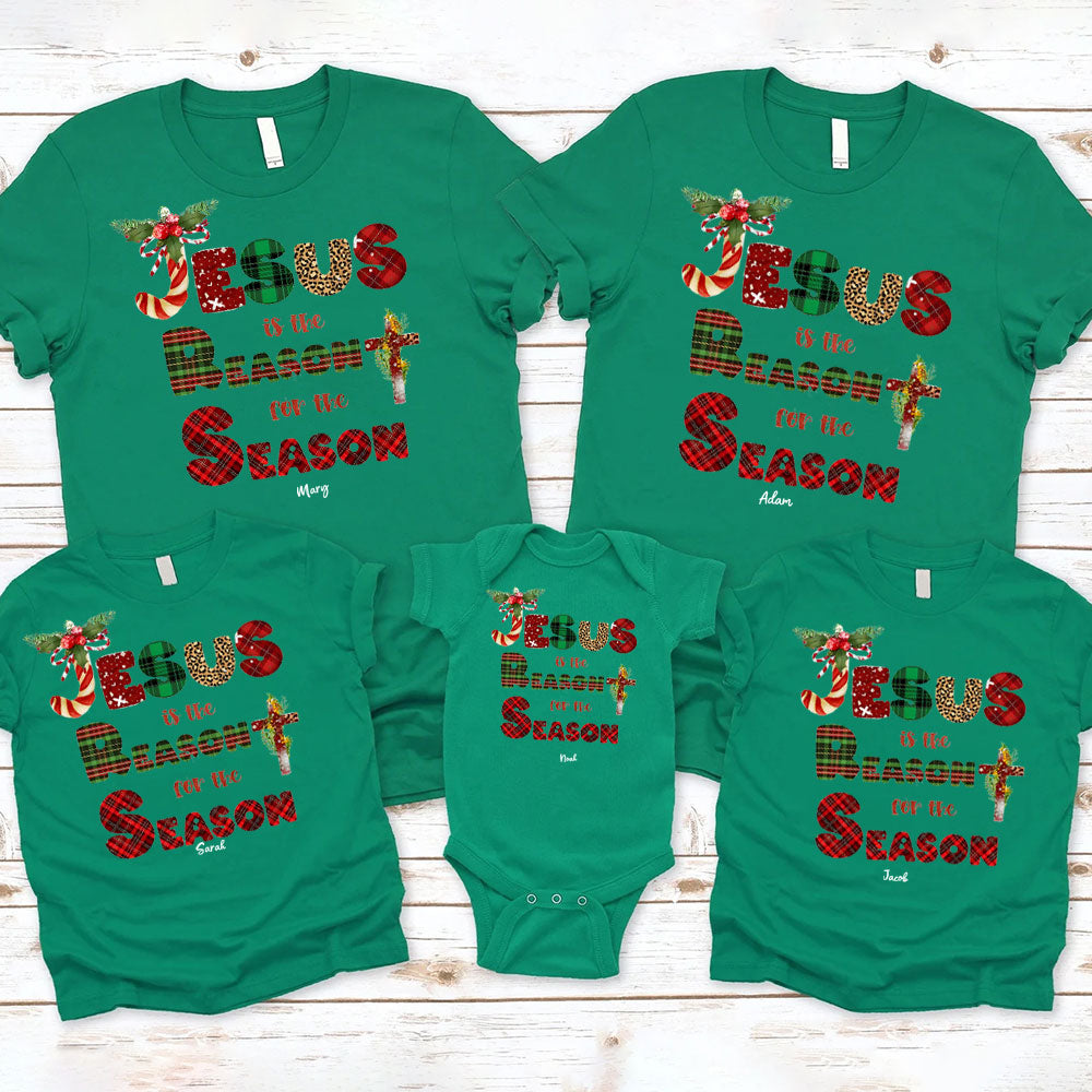 Personalized Jesus Is The Reason And Season Christmas Family Matching Shirts