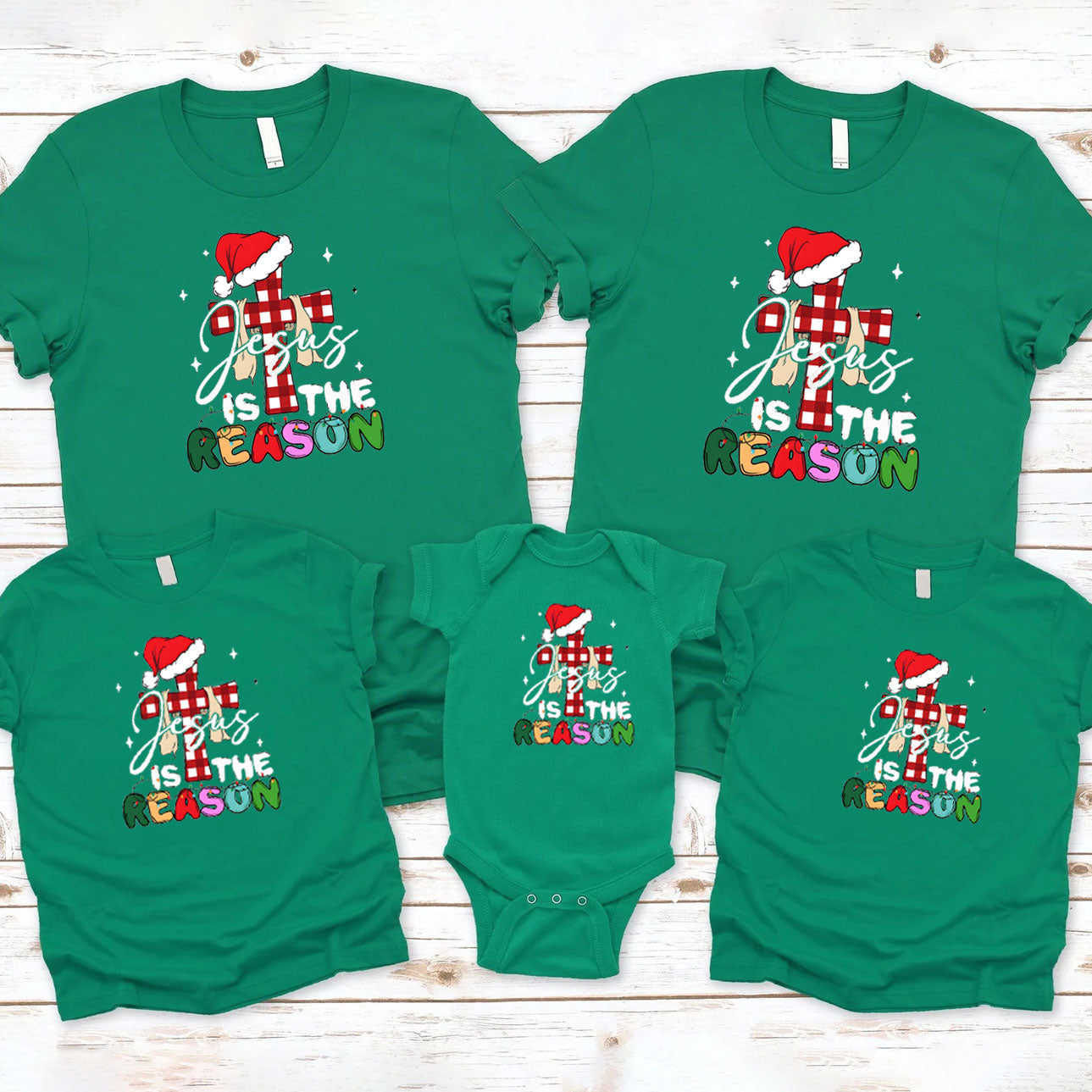 Personalized Jesus Is The Reason Christmas Family Matching Shirts