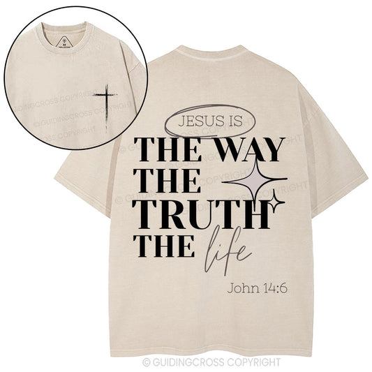 Jesus Is The Way Christian Washed T-Shirt