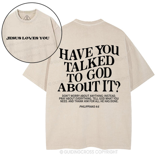 Jesus Love You Christian Washed T-Shirt