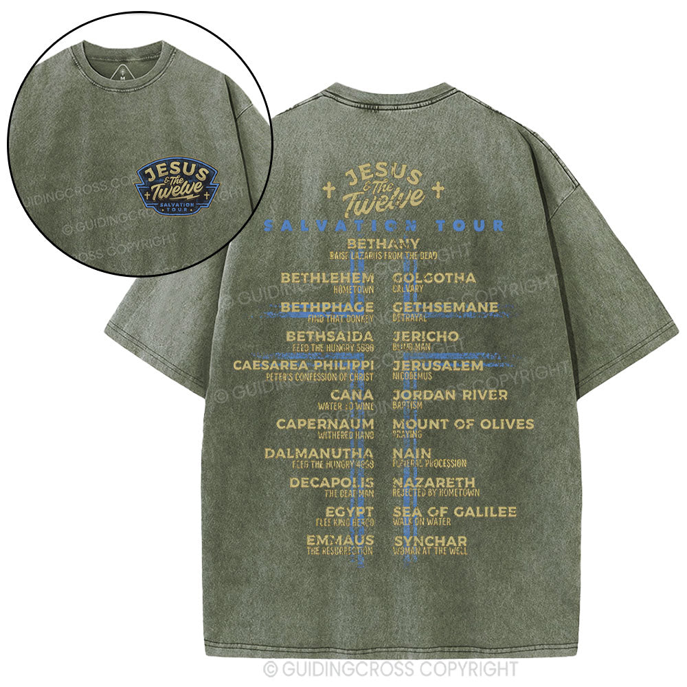 Jesus Salvation Tour Chrsitian Washed T-Shirt