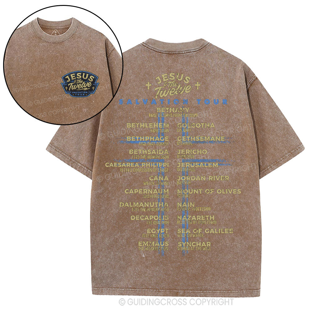 Jesus Salvation Tour Chrsitian Washed T-Shirt
