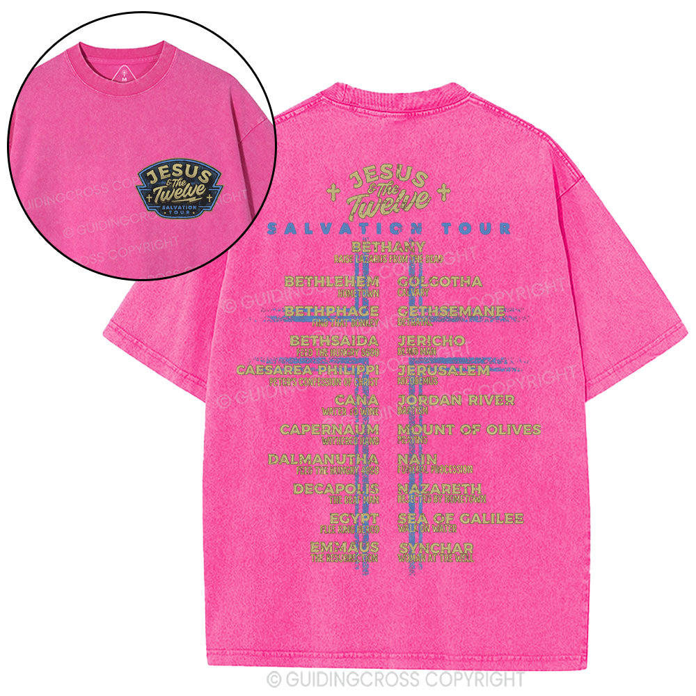 Jesus Salvation Tour Chrsitian Washed T-Shirt