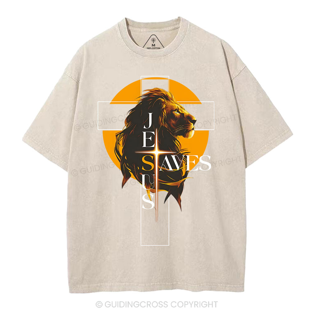 Jesus Saves Christian Washed T-Shirt