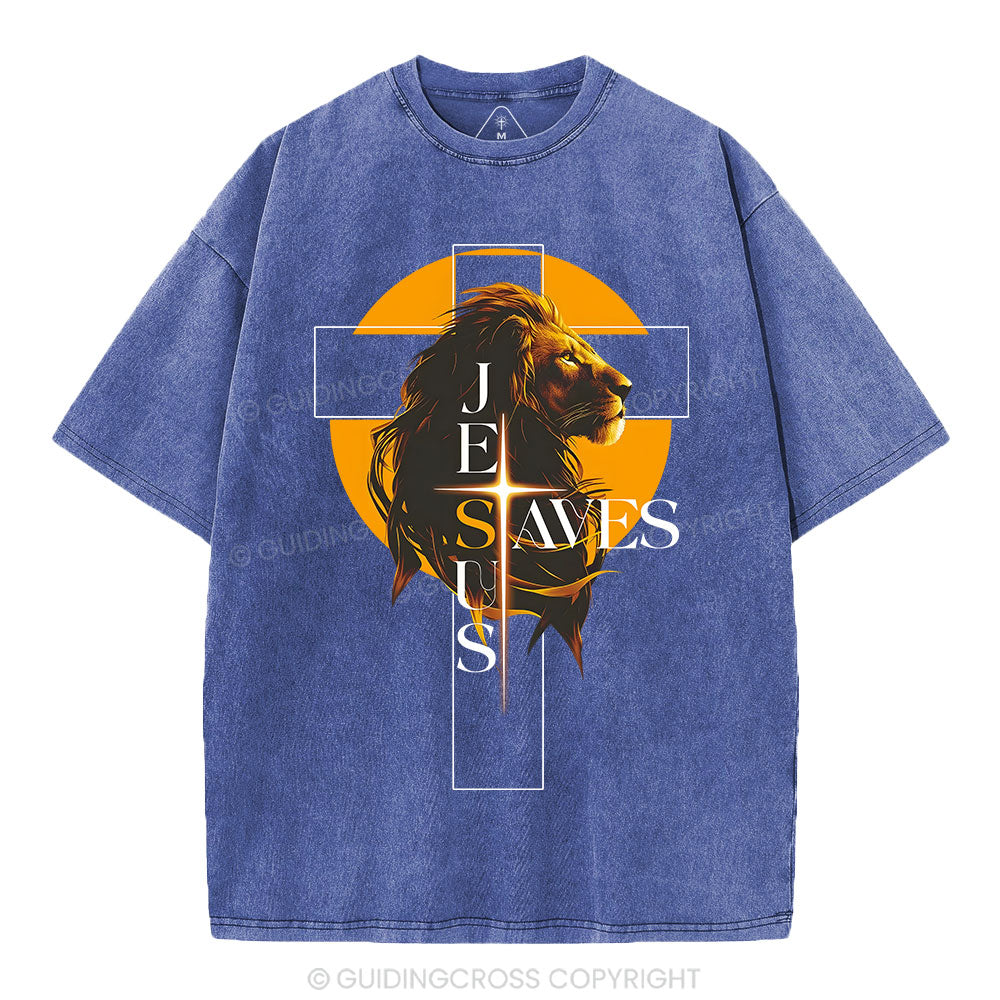 Jesus Saves Christian Washed T-Shirt