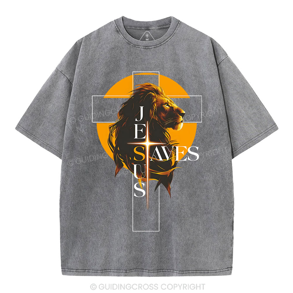 Jesus Saves Christian Washed T-Shirt