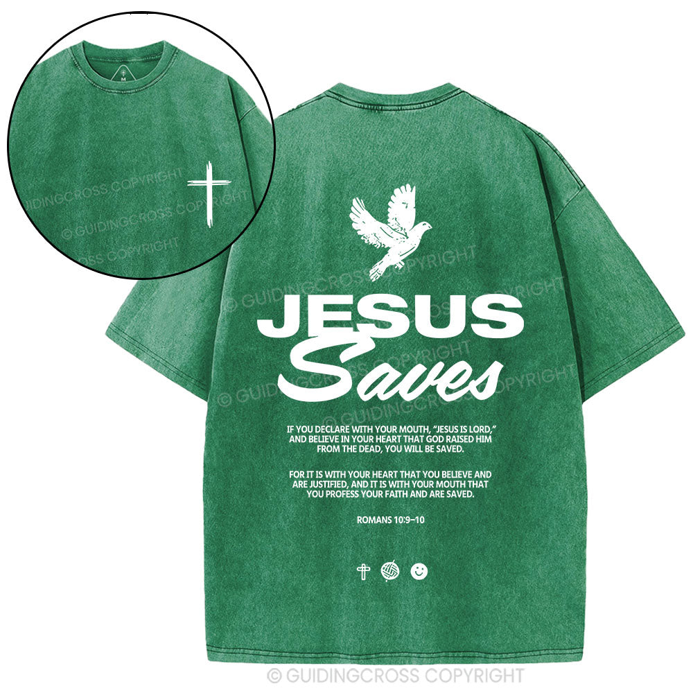 Jesus Saves Christian washed T-Shirt